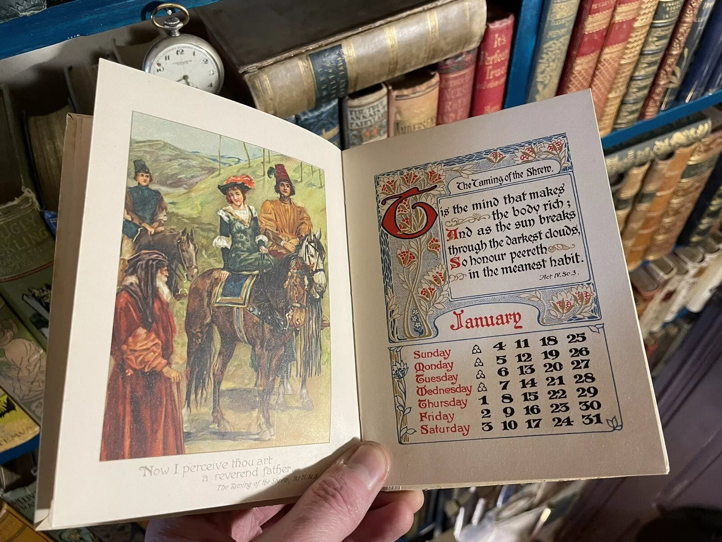 1914 Shakespeare Calendar for 1914 : Ernest Nister Colour Lithographs & Gilt