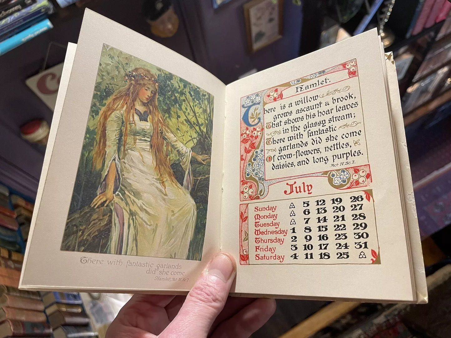 1914 Shakespeare Calendar for 1914 : Ernest Nister Colour Lithographs & Gilt