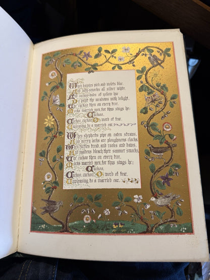 1865 Songs of Shakespeare : Illuminated by H C Hoskyns Abrahall : Beautiful Book