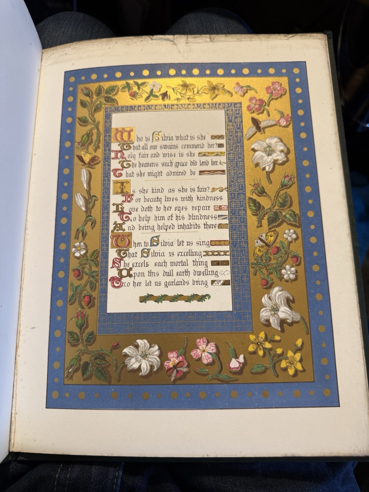 1865 Songs of Shakespeare : Illuminated by H C Hoskyns Abrahall : Beautiful Book