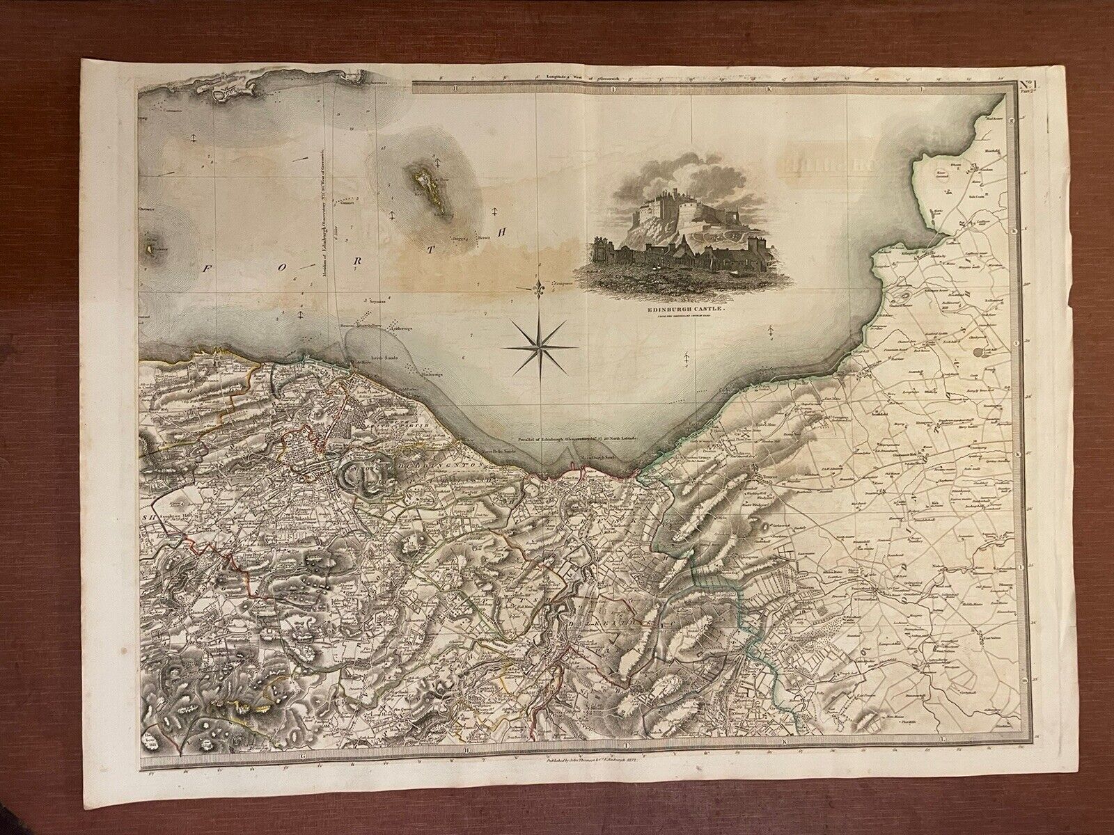 Edithburgh Jetty Map 1822 Map EDINBURGH SHORELINE Thomson ATLAS of SCOTLAND Port of Leith P ...