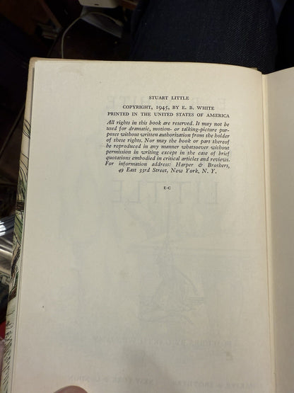 Stuart Little : E.B. White : 1945 Hardback Book : Children's Classic