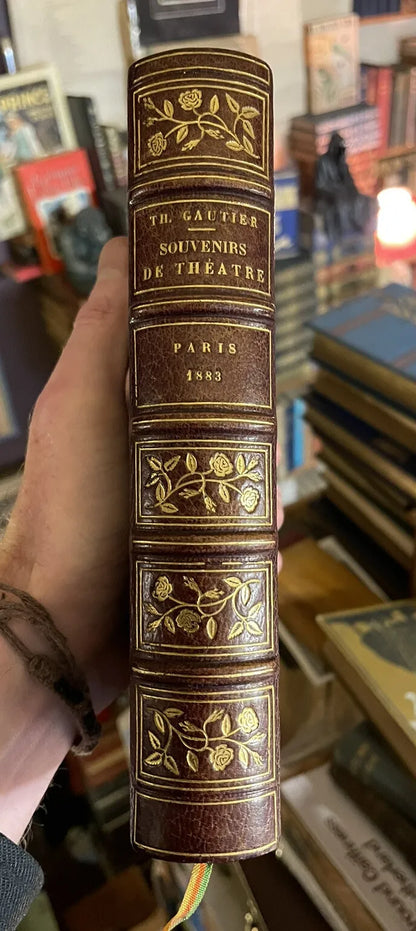 1883 Souvenirs de Théâtre : Stunning French Signed Fine Binding