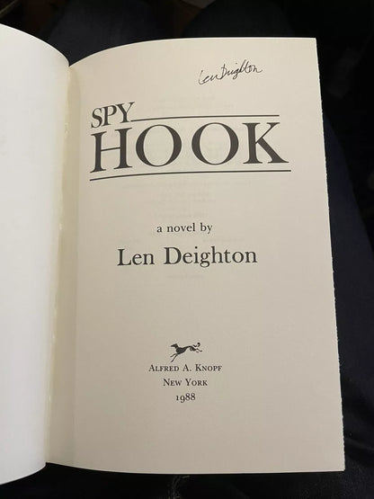 Len Deighton : Spy Hook : SIGNED : First Edition : Espionage : Hardback in DJ