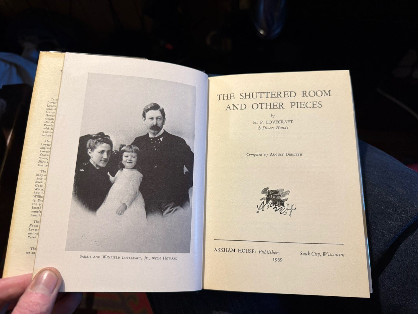 H P Lovecraft : The Shuttered Room : Arkham House 1959 : Signed by Robert Bloch