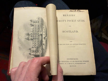 1852 Menzie's Tourist Pocket Guide for Scotland : 5 Maps & Plans + 18 Engravings