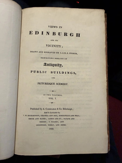 1820 Storer's VIEWS IN EDINBURGH & VICINITY (100 Engravings) Public Buildings