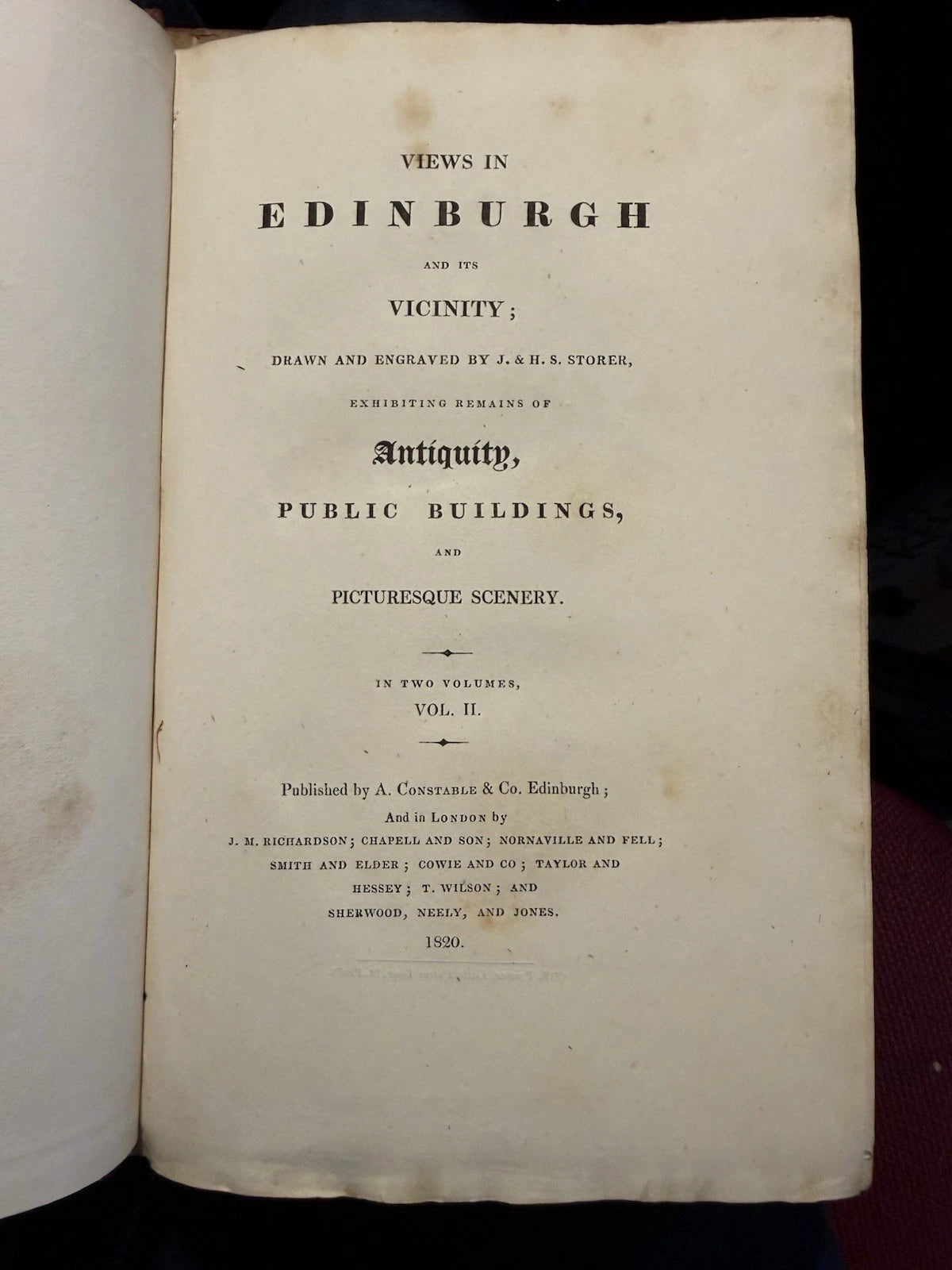 1820 Storer's VIEWS IN EDINBURGH & VICINITY (100 Engravings) Public Buildings