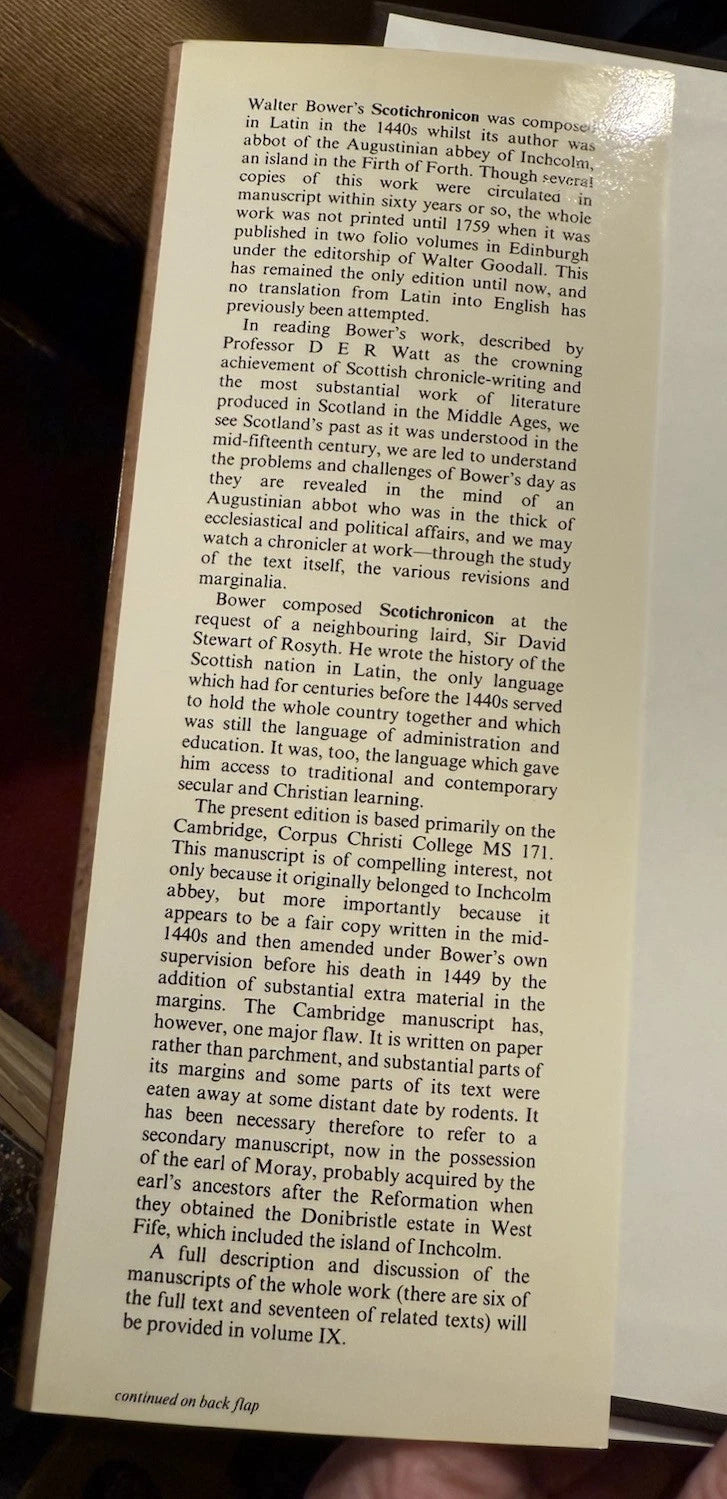 Scotichronicon (Vol 2 Books III and IV) Walter Bower, 1989 Medieval Scotland