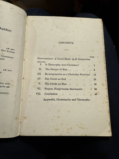 1914 : Is Theosopy Anti-Christian? : G. Herbert Whyte :Theosophical Society