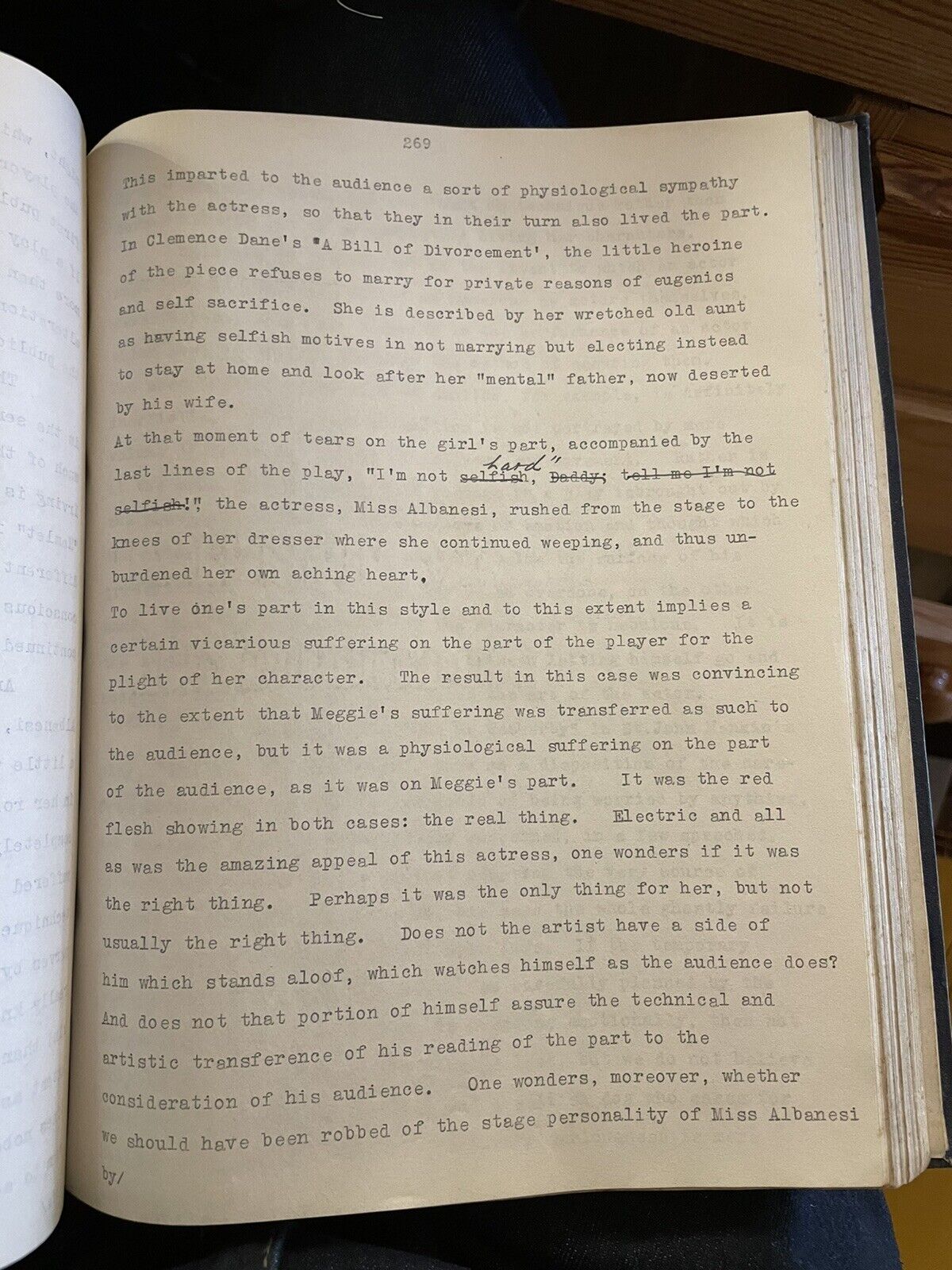 Halbert Tatlock : Unpublished Typed Manuscript : Everybody's Theatre / Drama