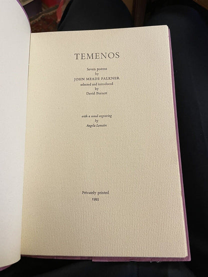 John Meade Falkner : Temenos : Seven Poems : Tragara Press Ltd Edition 1993