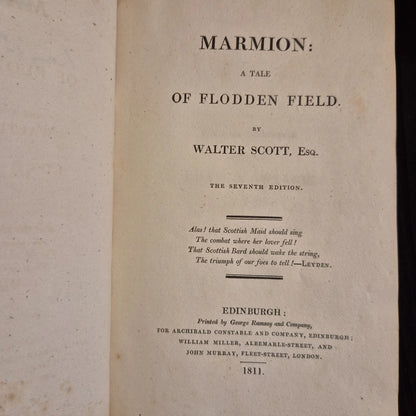1811 Marmion : A Tale Of Flodden Field : Sir Walter Scott