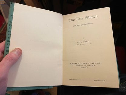 1925 The Lost Pibroch by Neil Munro : In Original Dust Jacket : Piping Contest