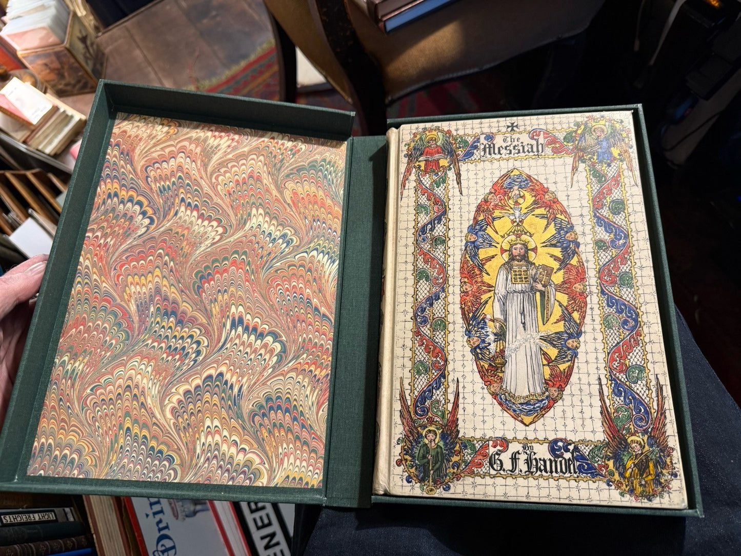 c1890 The Messiah : George Frederic Handel : Hand Painted Vellum Binding