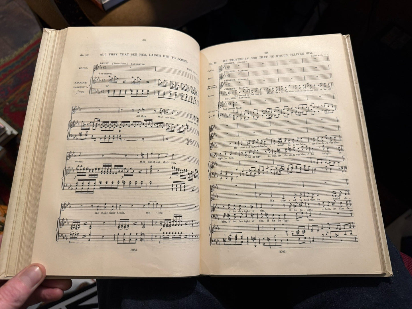 c1890 The Messiah : George Frederic Handel : Hand Painted Vellum Binding