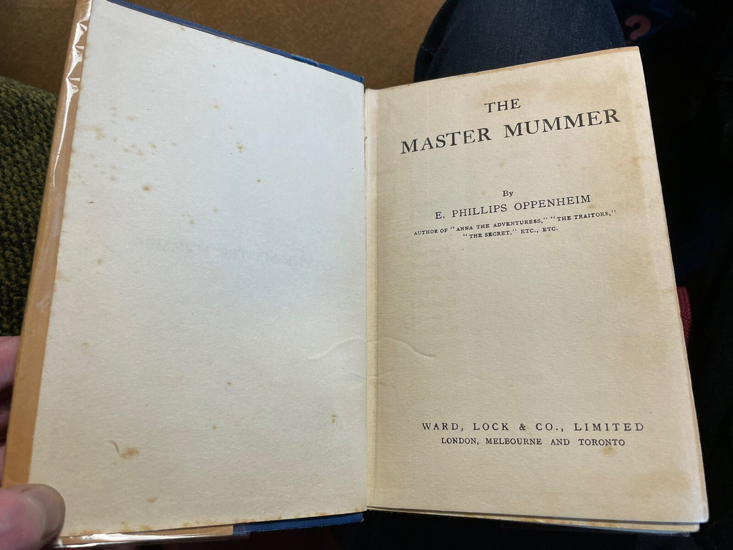 1905 E Phillips Oppenheim : The Master Mummer : Cigarette Advert on Vintage DJ