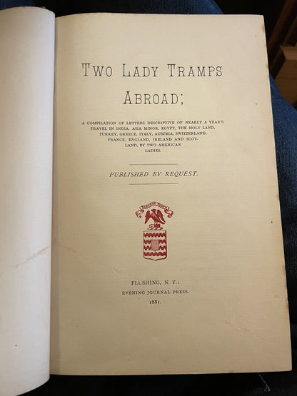 1881 Two Lady Tramps Abroad : Mrs Straiton : India Asia Minor Egypt Holy Land