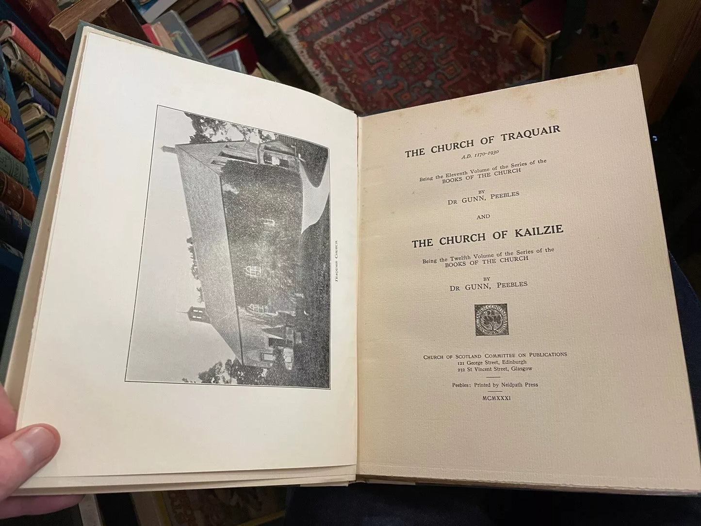 The Church of Traquair and Kailzie : Scottish Borders History : Dr Gunn 1931