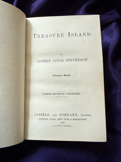 1899 Treasure Island : Robert Louis Stevenson : Fine Prize Binding : Illustrated