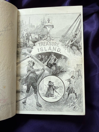 1899 Treasure Island : Robert Louis Stevenson : Fine Prize Binding : Illustrated