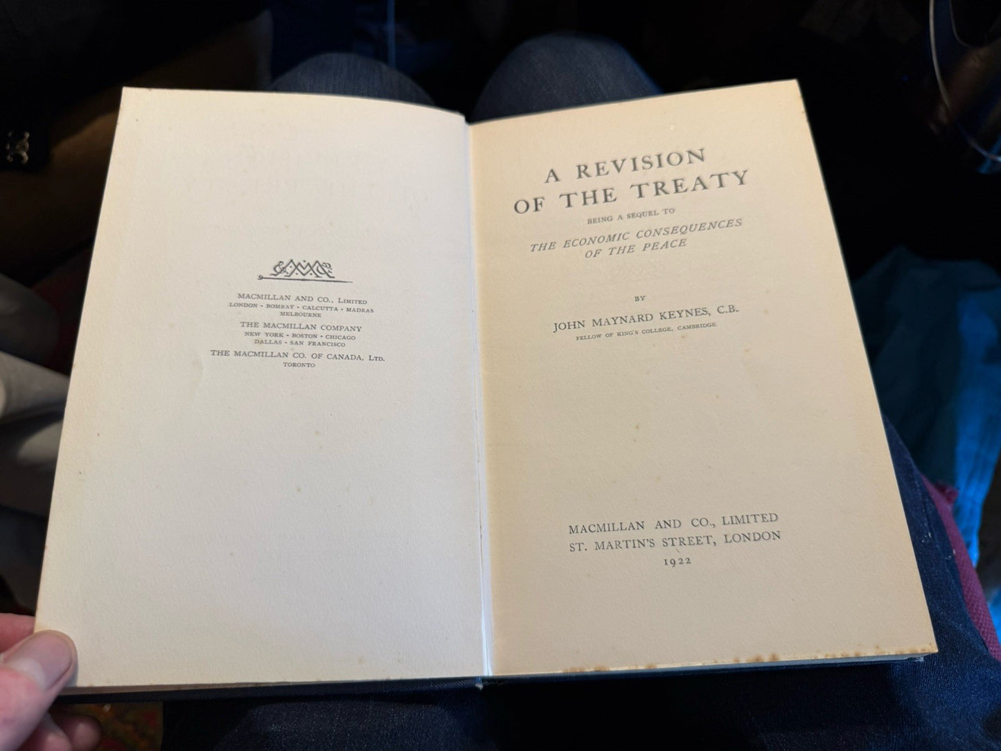 1922 A Revision of the Treaty : John Maynard Keynes C.B : 1st Edition