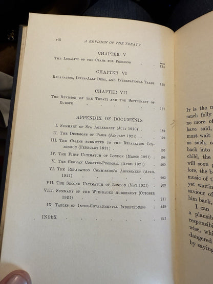1922 A Revision of the Treaty : John Maynard Keynes C.B : 1st Edition