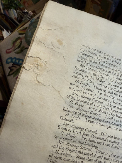 1746 Tryals of the Rebel Lords : Jacobite Treason Trials : Lord Lovat : Culloden