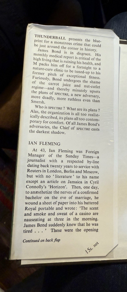 Ian Fleming : Thunderball : James Bond Novel : 1st Edition 1961 : Binding 'A'