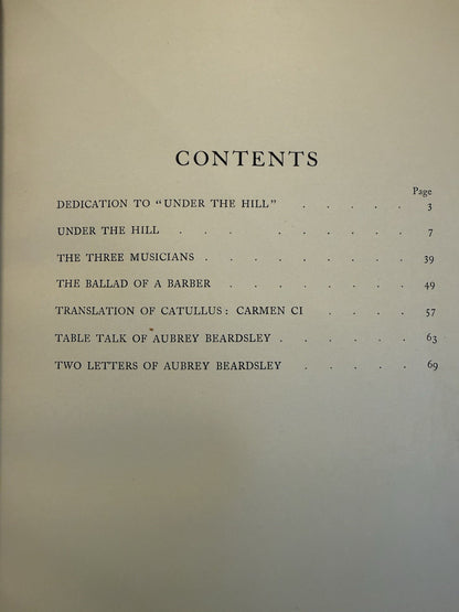 Aubrey Beardsley : Under the Hill : Decorative Cloth Binding : 1st Edition 1904