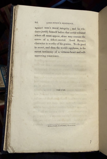 1819 The Vampyre ; A Tale : John William Polidori (Byron Interest) Vampire