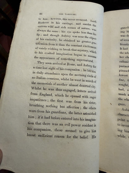 1819 The Vampyre ; A Tale : John William Polidori (Byron Interest) Vampire