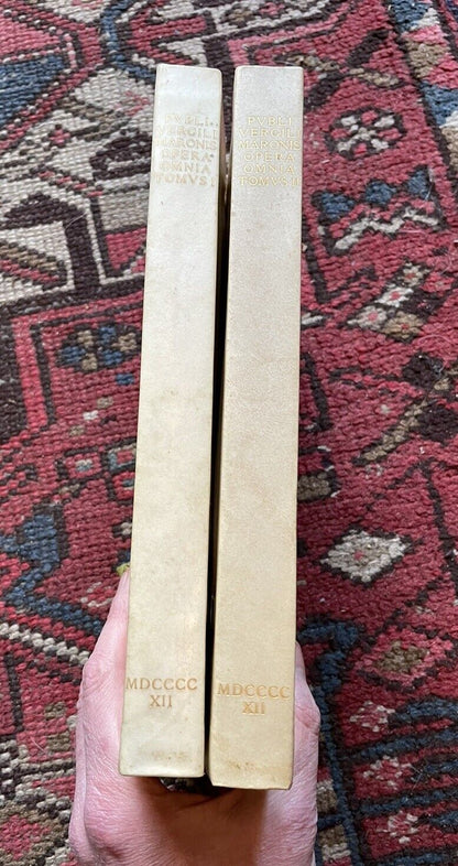 P. Vergili Maronis Opera Omnia : Virgil (2 vols) Vellum Bindings with Ties