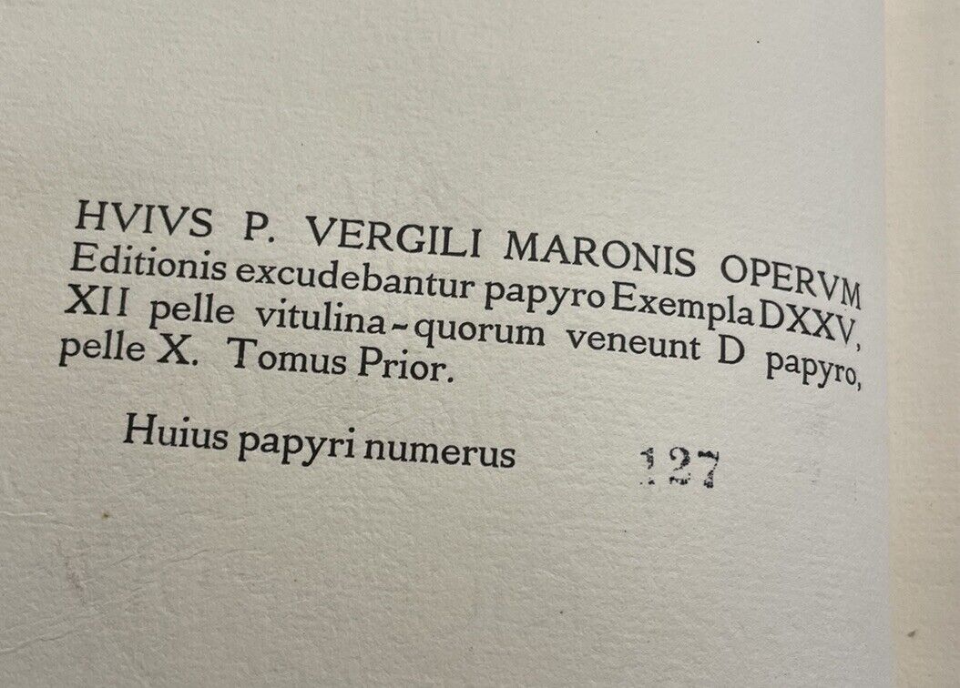 P. Vergili Maronis Opera Omnia : Virgil (2 vols) Vellum Bindings with Ties