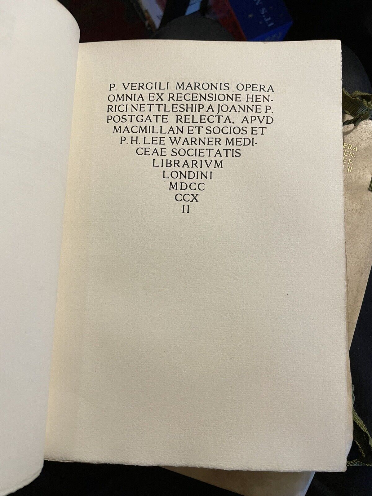 P. Vergili Maronis Opera Omnia : Virgil (2 vols) Vellum Bindings with Ties