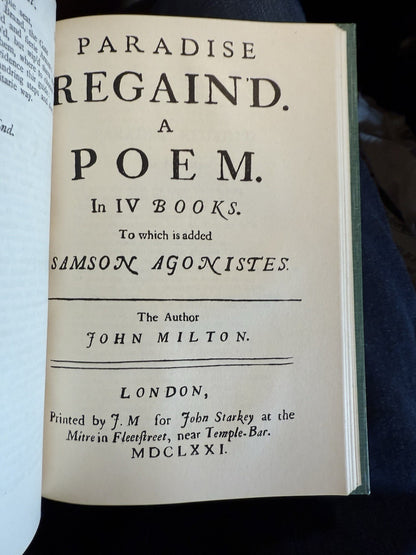 Poetical Works of Milton : Paradise Lost / Regain'd : Vellum Binding 1908