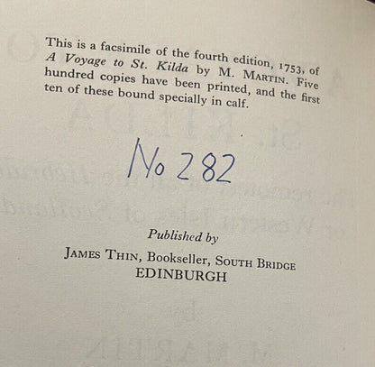 A Voyage To St. Kilda : Martin : James Thin 1970 Facsimile Edition