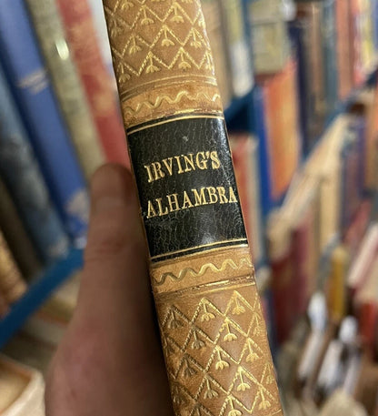 1850 Washington Irving : The Alhambra : Half Leather Binding