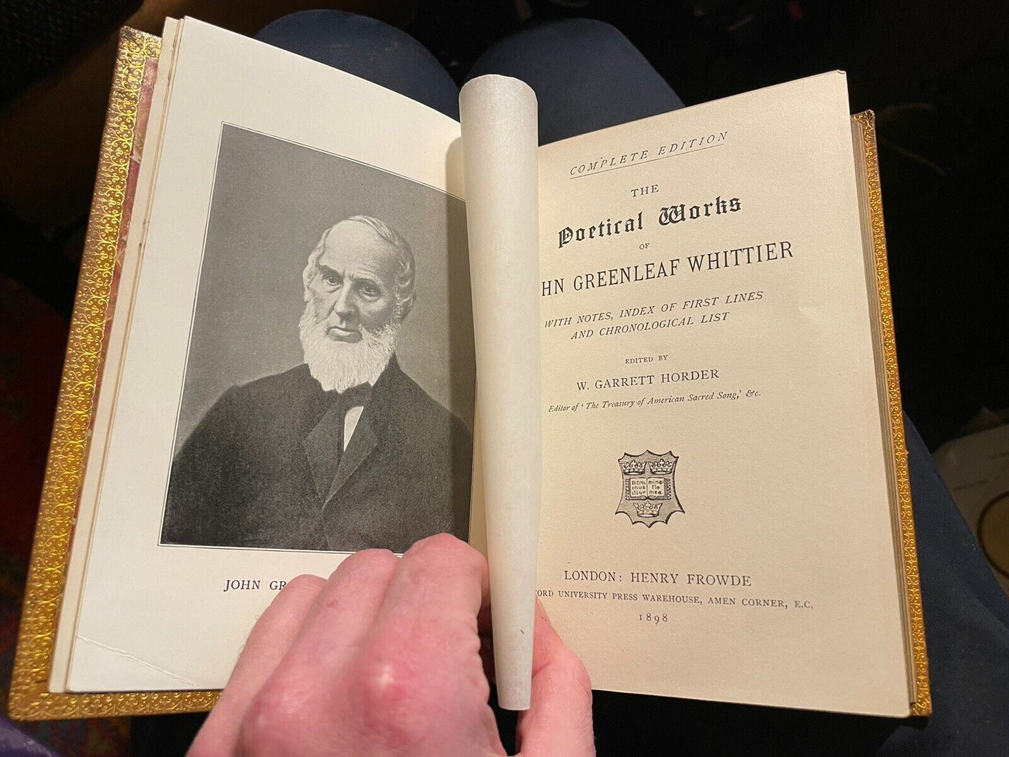 1894 Poetical Works of John Greenleaf Whittier : Lovely Tree Calf Binding