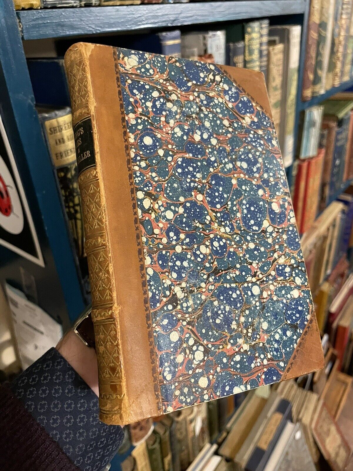 1850 Washington Irving : Tales Of A Traveller : Half Leather Binding