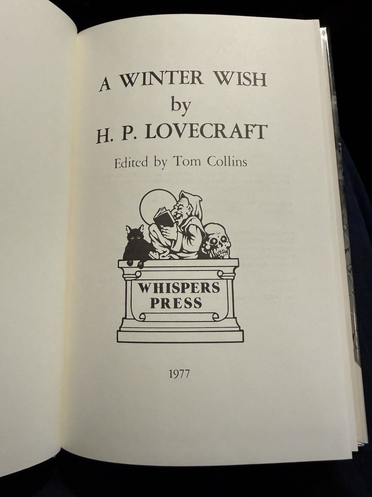 H.P. Lovecraft : A Winter Wish and Other Poems (2000 copies) First Edition 1977