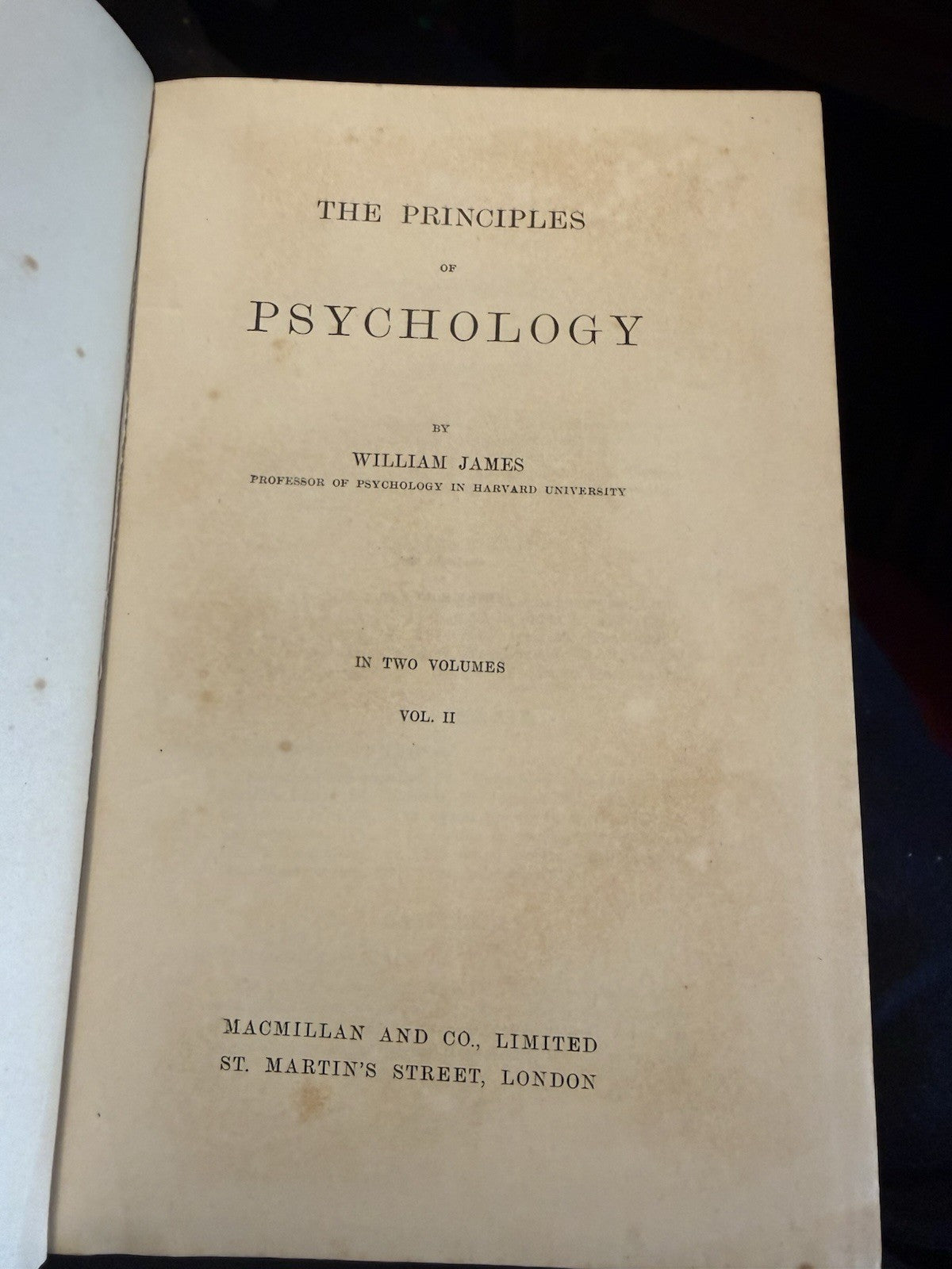 1890 William James : Principles of Psychology : Two Volumes