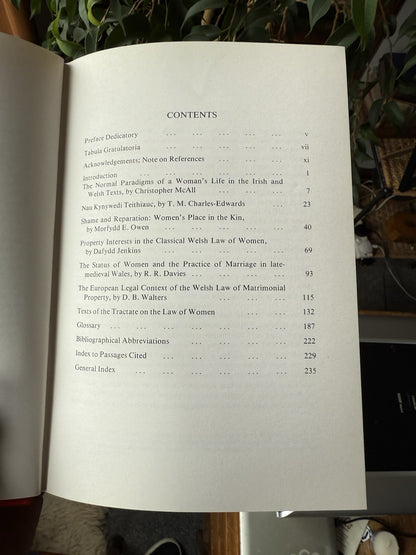 The Welsh Law of Women : Celtic Law Studies : Presented to Daniel A Binchy