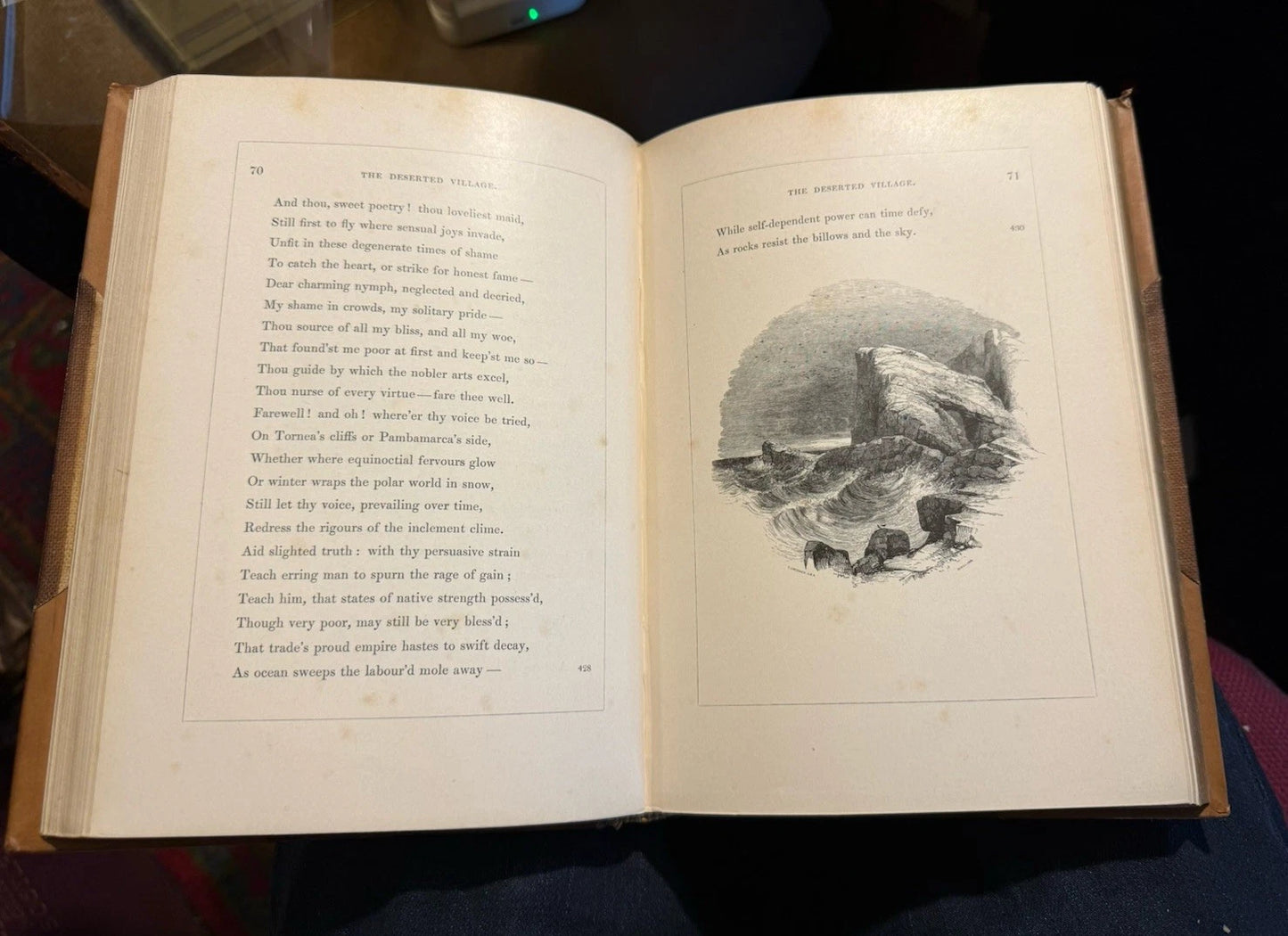 1845 Poetical Works of Oliver Goldsmith : Wood Engravings : Bespoke Binding