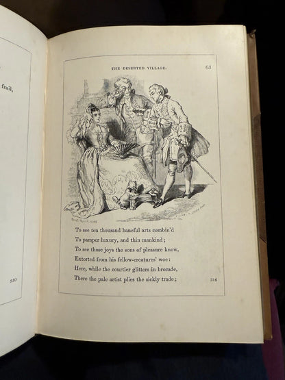 1845 Poetical Works of Oliver Goldsmith : Wood Engravings : Bespoke Binding