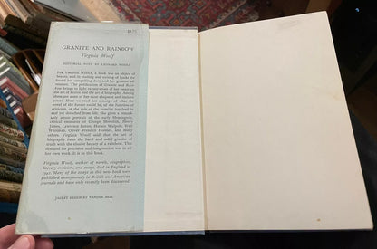 Virginia Woolf : Granite and Rainbow : 1st US Edition 1958 in Dust Jacke