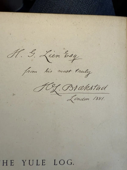 1881 Round the Yule Log : Norwegian Folk & Fairy Tales : Inscribed by Translator