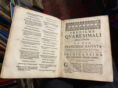 1691 Zappata, Francesco : Prediche Quaresimali (Lenten Sermons) Vellum Italian