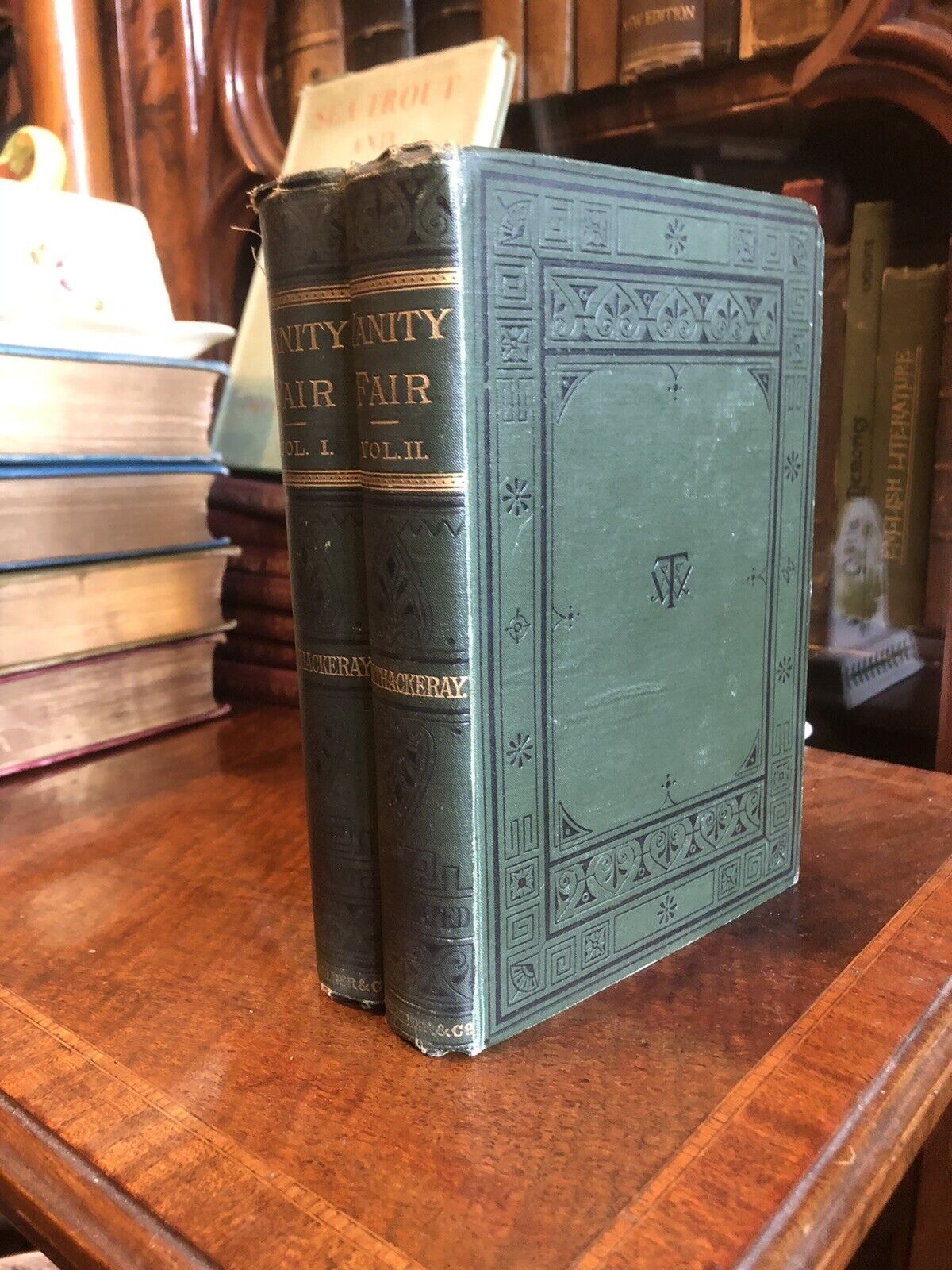 (1878) VANITY FAIR : William Makepeace Thackeray : 2 Vols Antique Edition
