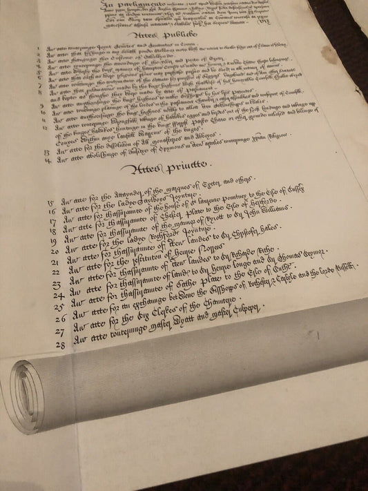 Commencement of the Parliament Roll - Henry VIII Engraved Facsimile (1819)